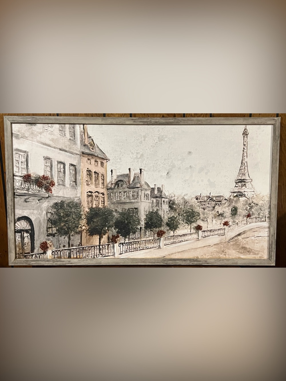 Hobby Lobby Paris Street Picture Framed Canvas 22”x40”